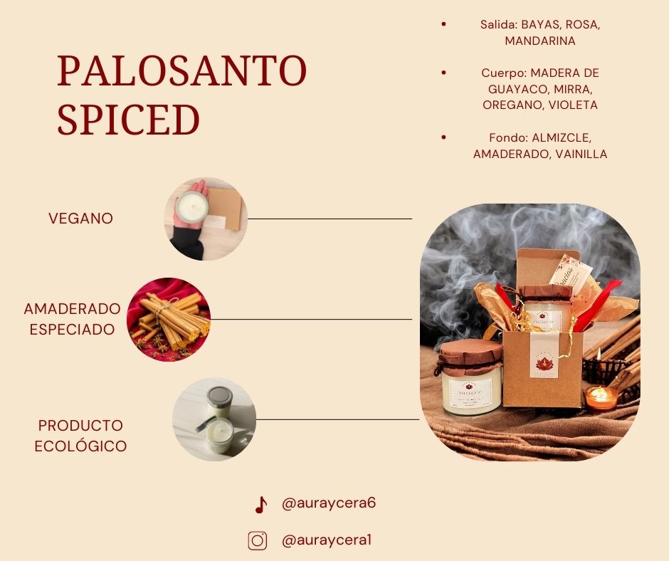 Vela Aromática de Palosanto Spiced. 200g