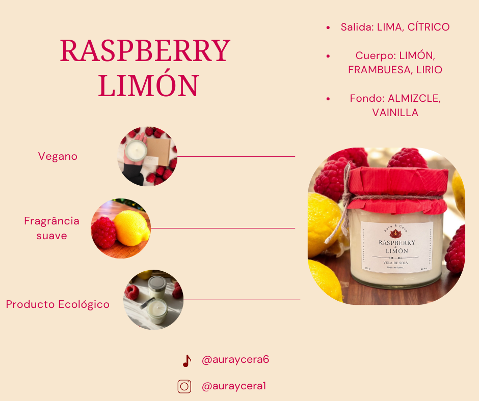 Vela Aromática - Raspberry y Limón